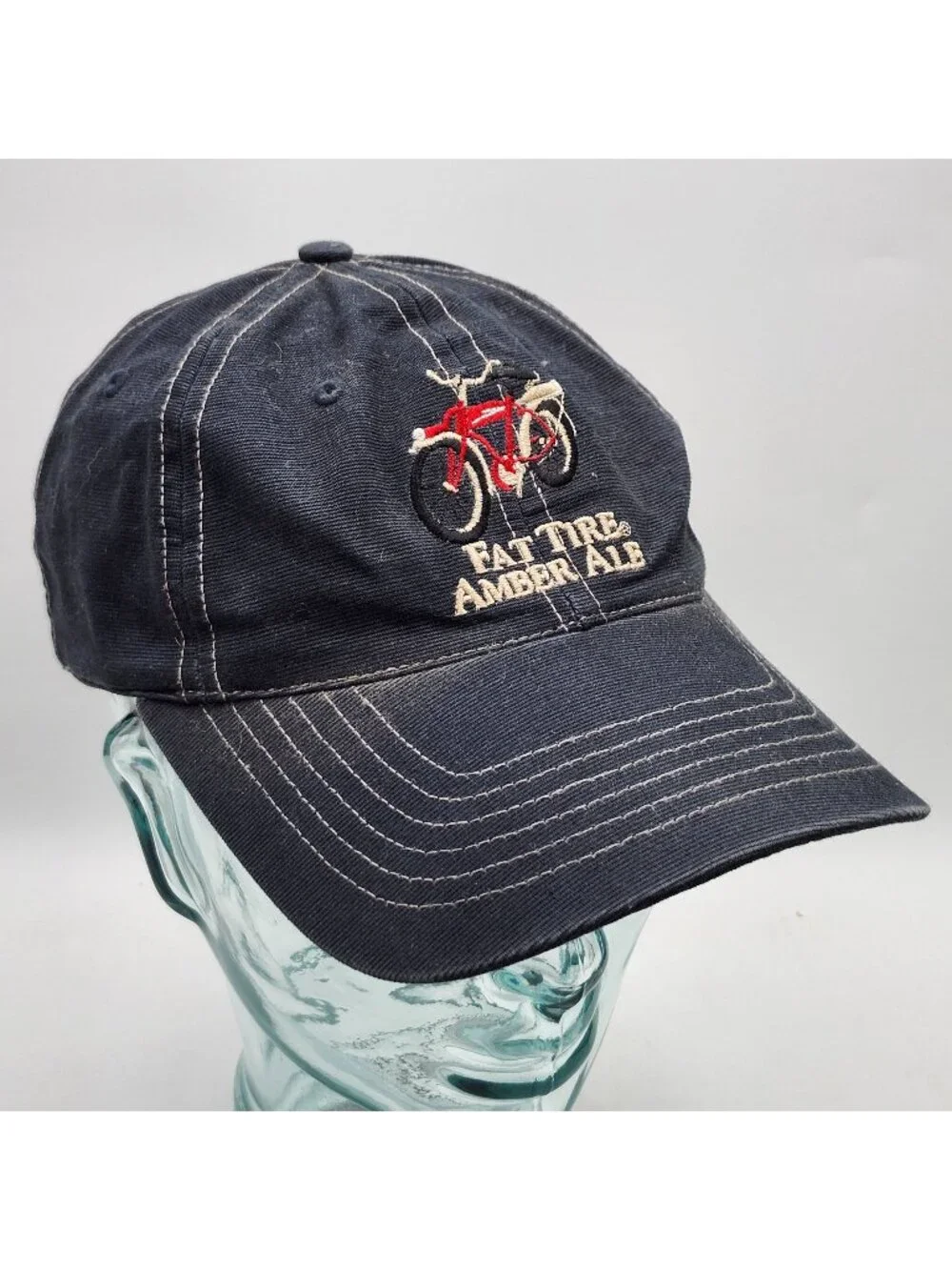 Fat Tire Amber Ale Embroidered Baseball Cap New Belgium Brewing Co Navy Blue
